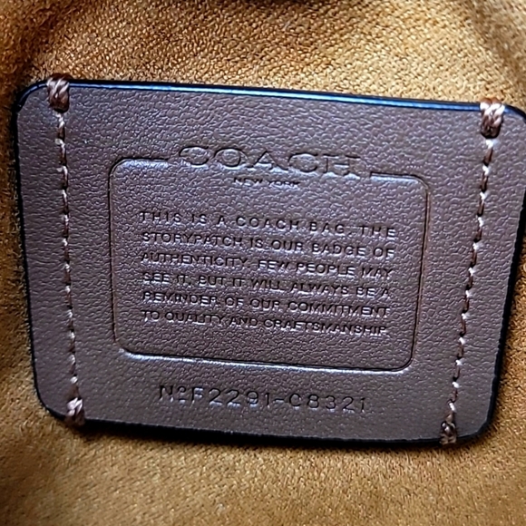 Coach Signature Jacquard North/South Lonnie Gold/Wine Crossbody - Picture 9 of 9